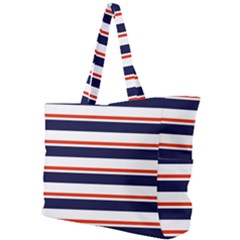 Red With Blue Stripes Simple Shoulder Bag by tmsartbazaar