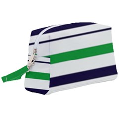 Green With Blue Stripes Wristlet Pouch Bag (large) by tmsartbazaar