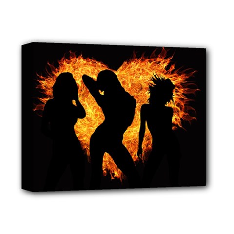 Shadow Heart Love Flame Girl Sexy Pose Deluxe Canvas 14  X 11  (stretched) by HermanTelo