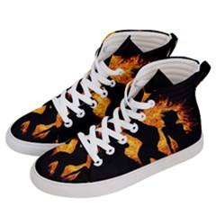 Shadow Heart Love Flame Girl Sexy Pose Men s Hi-top Skate Sneakers by HermanTelo