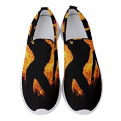 Shadow Heart Love Flame Girl Sexy Pose Women s Slip On Sneakers by HermanTelo