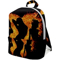 Shadow Heart Love Flame Girl Sexy Pose Zip Up Backpack by HermanTelo