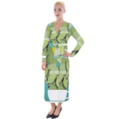 Illustrations Drink Velvet Maxi Wrap Dress by HermanTelo