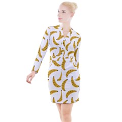 Banana Fruit Yellow Summer Button Long Sleeve Dress