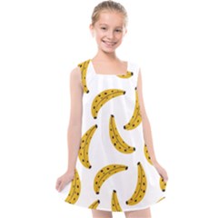 Banana Fruit Yellow Summer Kids  Cross Back Dress by Mariart