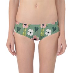 Flower Green Pink Pattern Floral Classic Bikini Bottoms by Alisyart