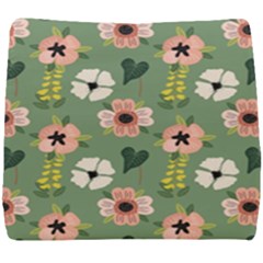 Flower Green Pink Pattern Floral Seat Cushion by Alisyart
