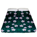 Porcelain Flowers  On Leaves Fitted Sheet (Queen Size) View1