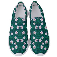 Porcelain Flowers  On Leaves Men s Slip On Sneakers