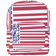 Qr-code & Barcode American Flag Full Print Backpack by abbeyz71