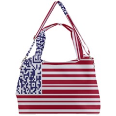 Qr-code & Barcode American Flag Double Compartment Shoulder Bag by abbeyz71