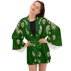 The Way To Freedom One Island One Gnome Long Sleeve Kimono by pepitasart