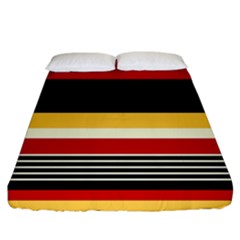 Contrast Yellow With Red Fitted Sheet (california King Size) by tmsartbazaar