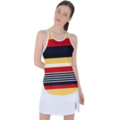 Contrast Yellow With Red Racer Back Mesh Tank Top by tmsartbazaar