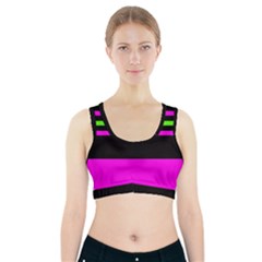 Disco Stripes Sports Bra With Pocket by tmsartbazaar