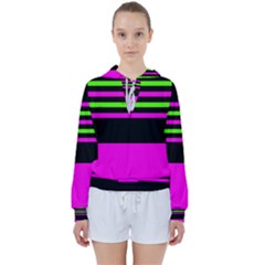 Disco Stripes Women s Tie Up Sweat by tmsartbazaar