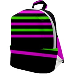 Disco Stripes Zip Up Backpack by tmsartbazaar