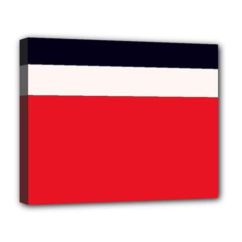 Navy Blue With Red Deluxe Canvas 20  X 16  (stretched) by tmsartbazaar