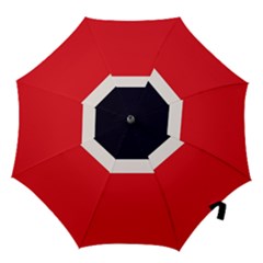 Navy Blue With Red Hook Handle Umbrellas (large) by tmsartbazaar