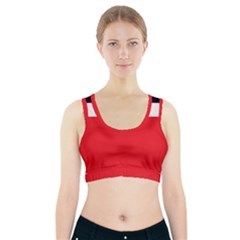 Navy Blue With Red Sports Bra With Pocket by tmsartbazaar