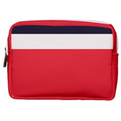 Navy Blue With Red Make Up Pouch (medium) by tmsartbazaar