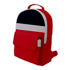 Navy Blue With Red Flap Pocket Backpack (large) by tmsartbazaar