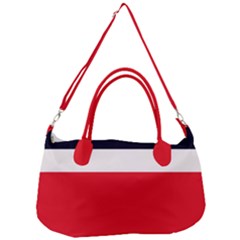 Navy Blue With Red Removal Strap Handbag by tmsartbazaar
