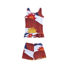 Flage Save Usa Corona Kids  Boyleg Swimsuit by HermanTelo