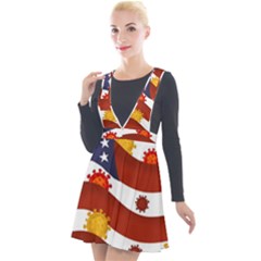 Flage Save Usa Corona Plunge Pinafore Velour Dress by HermanTelo