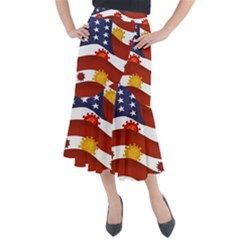 Flage Save Usa Corona Midi Mermaid Skirt by HermanTelo
