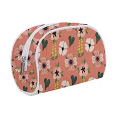 Flower Pink Brown Pattern Floral Makeup Case (small) by Alisyart
