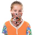 Flower Pink Brown Pattern Floral Face Covering Bandana (Kids) View1