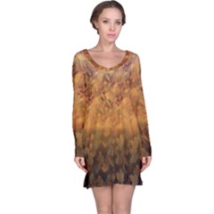 Fall Leaves Gradient Small Long Sleeve Nightdress