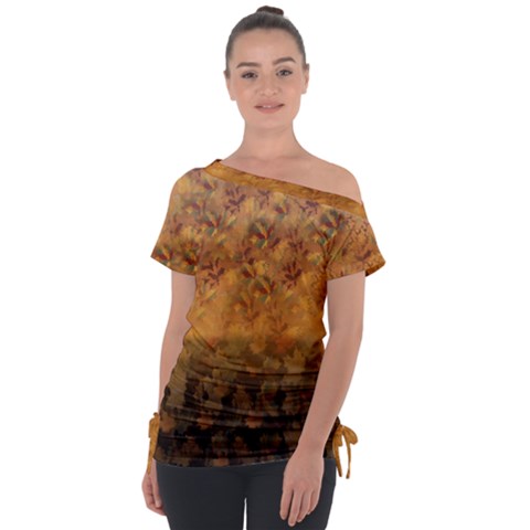 Fall Leaves Gradient Small Tie-up Tee by Abe731