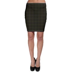 Army Green Black Buffalo Plaid Bodycon Skirt by SpinnyChairDesigns