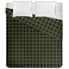 Army Green Black Buffalo Plaid Duvet Cover Double Side (california King Size) by SpinnyChairDesigns