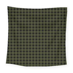 Army Green Black Buffalo Plaid Square Tapestry (large) by SpinnyChairDesigns
