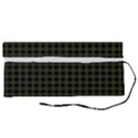 Army Green Black Buffalo Plaid Roll Up Canvas Pencil Holder (S) View2