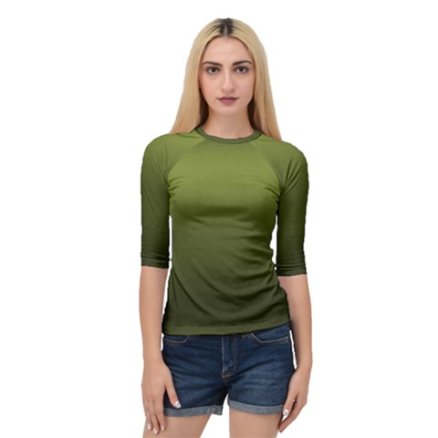 Army Green Gradient Color Quarter Sleeve Raglan Tee by SpinnyChairDesigns