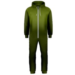 Army Green Gradient Color Hooded Jumpsuit (men)  by SpinnyChairDesigns