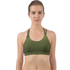 Army Green Gradient Color Back Web Sports Bra by SpinnyChairDesigns