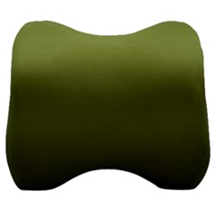 Army Green Gradient Color Velour Head Support Cushion by SpinnyChairDesigns