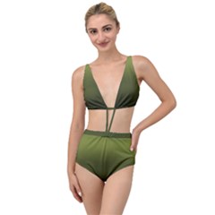 Army Green Gradient Color Tied Up Two Piece Swimsuit by SpinnyChairDesigns