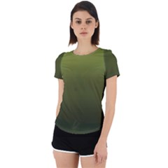 Army Green Gradient Color Back Cut Out Sport Tee by SpinnyChairDesigns