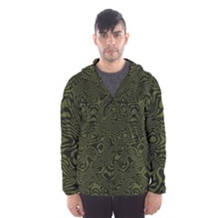 Army Green And Black Stripe Camo Men s Hooded Windbreaker by SpinnyChairDesigns