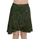 Army Green and Black Stripe Camo Chiffon Wrap Front Skirt View1