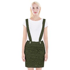 Army Green And Black Stripe Camo Braces Suspender Skirt by SpinnyChairDesigns