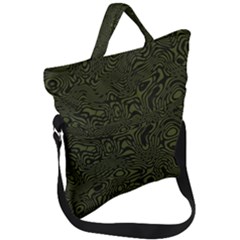 Army Green And Black Stripe Camo Fold Over Handle Tote Bag by SpinnyChairDesigns