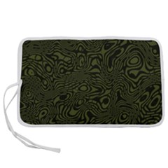 Army Green And Black Stripe Camo Pen Storage Case (l) by SpinnyChairDesigns