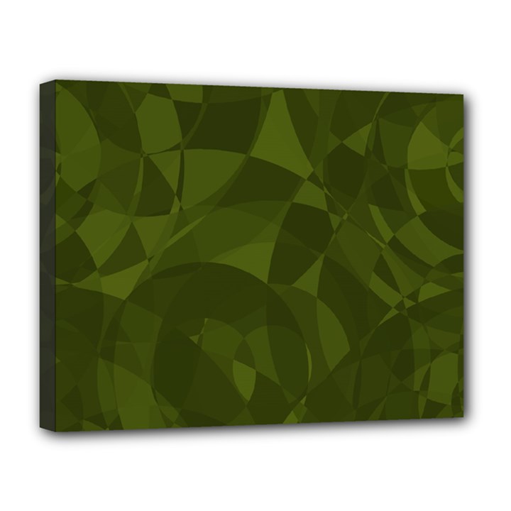 Army Green Color Pattern Canvas 14  x 11  (Stretched)